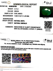 5.73/CT Natural Panna Stone with Govt. Lab Certificate (6771)